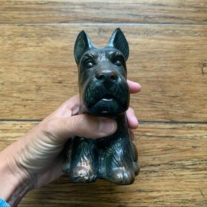 Antique Black and Copper Dog Piggy Bank